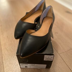 J. crew D’orsay Flats in Leather Black